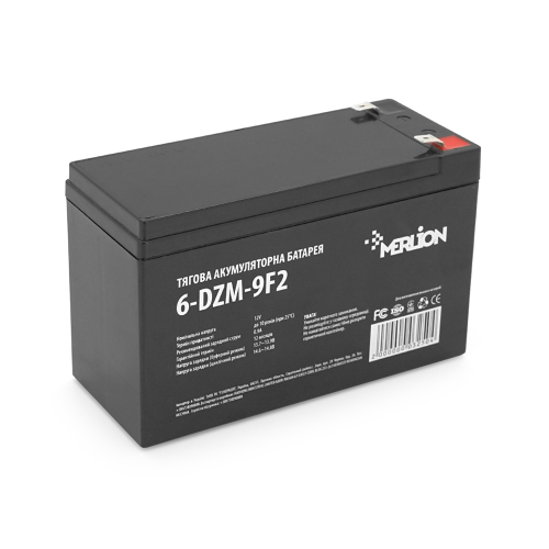 Тягова акумуляторна батарея MERLION 6-DZM-9, AGM, 12V, 9Ah, F2