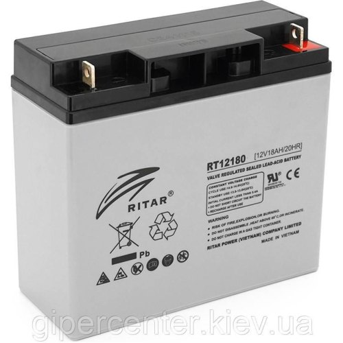 Акумуляторна батарея RITAR RT12180GL5, AGM, Gray Case, 12V, 18Ah, Q4
