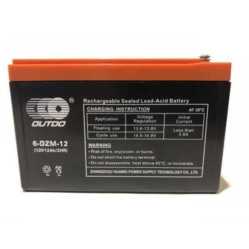 Тягова акумуляторна батарея OUTDO 6-DZM-12, AGM, 12V, 12Ah, Q4