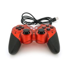 Геймпад дротовий для комп'ютера Brazzers BR-8600, USB 2.0, Double Shock, Red, Blister