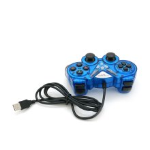 Геймпад дротовий для комп'ютера Brazzers BR-8600, USB 2.0, Double Shock, Blue, Blister