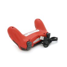 Геймпад бездротовий Brazzers, для PS4, DUALSHOCK 4, роз'єм для навушників, LED light bar, 3.7V, 600mAh, Haki-Red, Blister-box