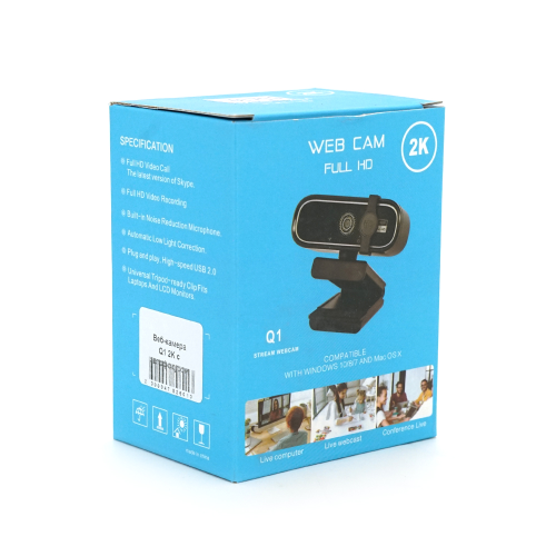 Вебкамера з гарнітурою Voltronic Q1, 720p, автофокус, пластик, Black/Silver, Q100