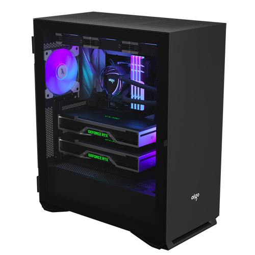 Корпус Aigo YOGO M2PRO, без блоку живлення, 0.7mm SPCC, ATX, 1xUSB 3.0/2xUSB 2.0/Audio, Black