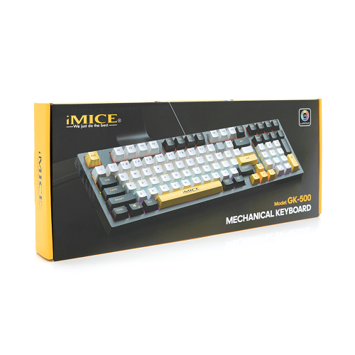 Клавіатура дротова iMICE GK500, USB Type-C, довжина кабелю 100см, White/Black