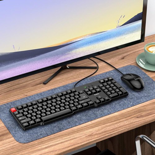 Комплект (клавіатура, миша) дротовий HOCO GM16, USB, Box