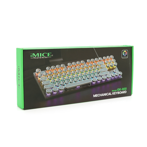 Клавіатура дротова iMICE GK800 USB Type-C, довжина кабелю 100см, White/Black