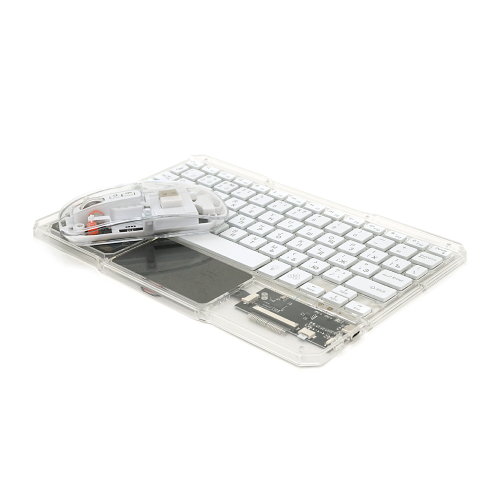 Комплект (клавіатура, миша) бездротовий Voltronic YT-KB333, 2.4G, 78 клавіш, White/Transparent, Box