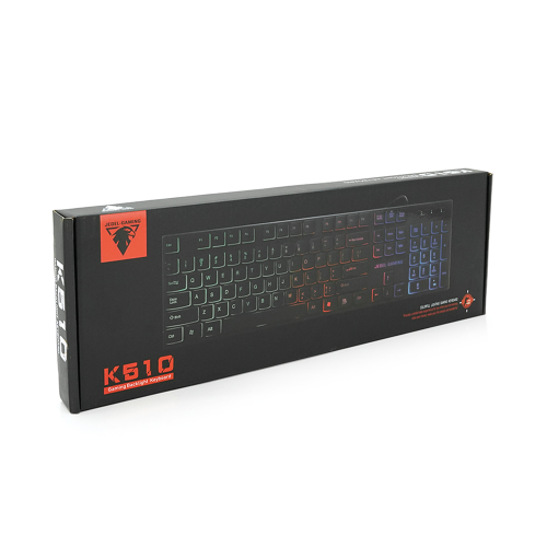Клавіатура дротова JEDEL K510, USB, з підсвіткою, довжина кабелю 170см, Black, Q20