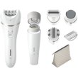 Епілятор дисковий Philips Series 9000, акумулятор, 32 пінцети, волога/суха епіляція, 6 насадок, футляр, білий (BRE770/92)