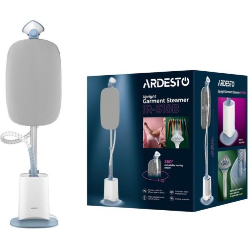 Відпарювач вертикальний Ardesto IR-S18B, 1800Вт, 1800мл, дошка, нержавіюча сталь, білий/сірий