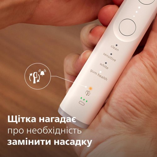 Електрична зубна щітка Philips Sonicare 7100 Series, 62000 коливань на хвилину, 1 насадка, футляр, біла (HX7420/01)