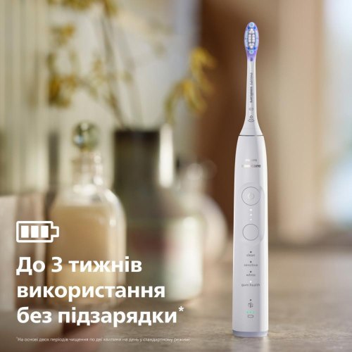 Електрична зубна щітка Philips Sonicare 7100 Series, 62000 коливань на хвилину, 1 насадка, футляр, біла (HX7420/01)
