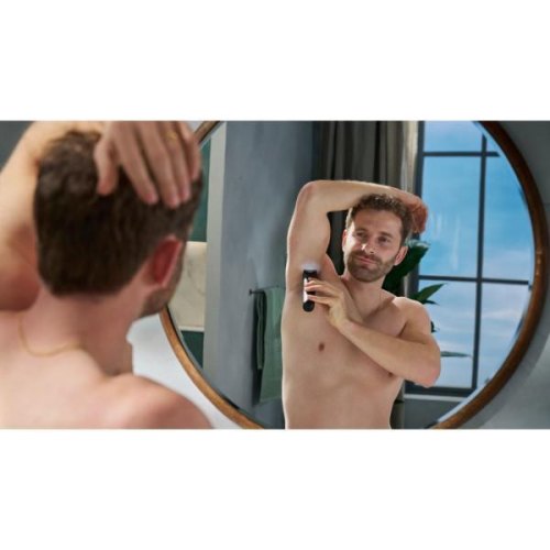 Тример Philips Series 7000, для тіла та інтимних зон, акумулятор, 5 насадок, сталь, чорний (BG7470/15)