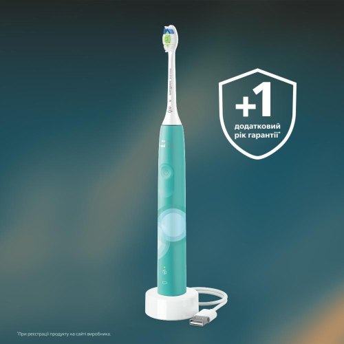 Електрична зубна щітка Philips Sonicare 4100 Series, 31000 коливань на хвилину, 1 насадка, зелений (HX3689/43)