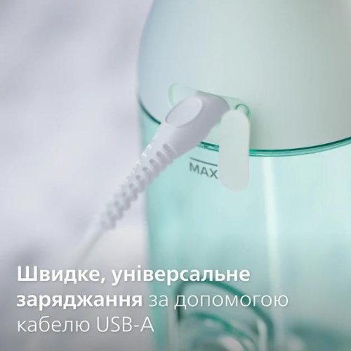 Іригатор портативний Philips Sonicare Cordless Power Flosser 3000, чохол, 2 насадки, м'ятний (HX3826/24)