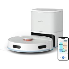 Робот-пилосос Philips Series 2000, висота 9.7см, контейнер 0.38л, контейнер для води 0.3л, HEPA 11, Wi-Fi, станція, білий (XU2100/25)