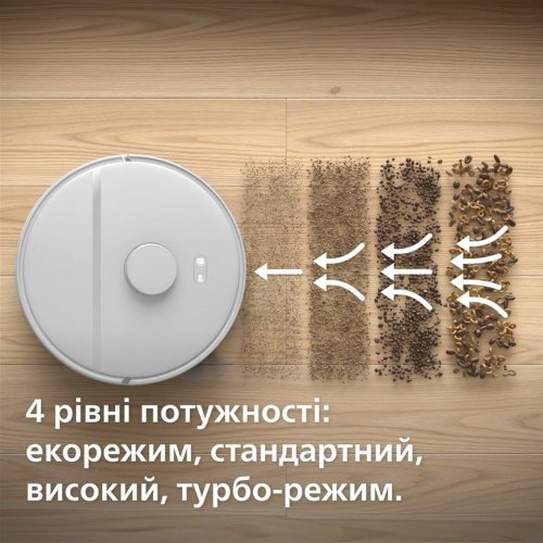 Робот-пилосос Philips Series 2000, висота 9.7см, контейнер 0.38л, контейнер для води 0.3л, HEPA 11, Wi-Fi, станція, білий (XU2100/25)