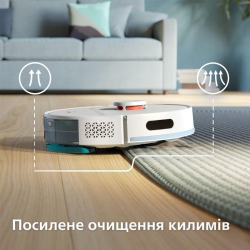 Робот-пилосос Philips Series 2000, висота 9.7см, контейнер 0.38л, контейнер для води 0.3л, HEPA 11, Wi-Fi, станція, білий (XU2100/25)