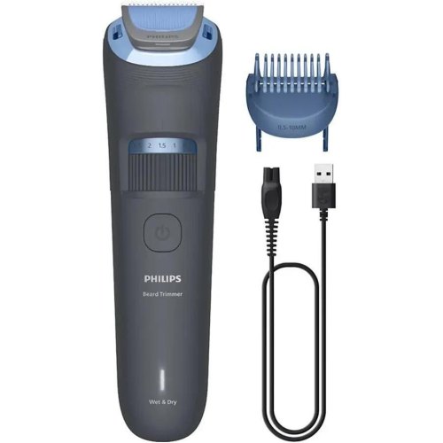 Тример Philips Series 3000, для бороди і вусів, акумулятор, сталь, синій (BT3617/15)