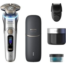 Бритва електрична Philips Series i9000 Prestige Ultra, 3 головки для бриття, Li-Ion, сухе/вологе бриття, індикатор заряду, чохол, хром (XP9404/46)