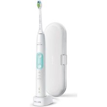 Електрична зубна щітка Philips ProtectiveClean 5100, 62000 коливань на хвилину, 2 насадки, футляр, біла (HX6857/28)