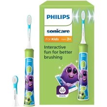 Електрична зубна щітка Philips Sonicare For Kids, 62000 коливань на хвилину, 2 насадки, світло-зелена (HX6352/11)