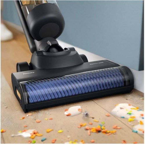 Пилосос бездротовий Philips AquaTrio, вологе прибирання, контейнер 0.42л, робота до 25хв, PowerCyclone Aqua, турборежим, чорний (XW7264/10)