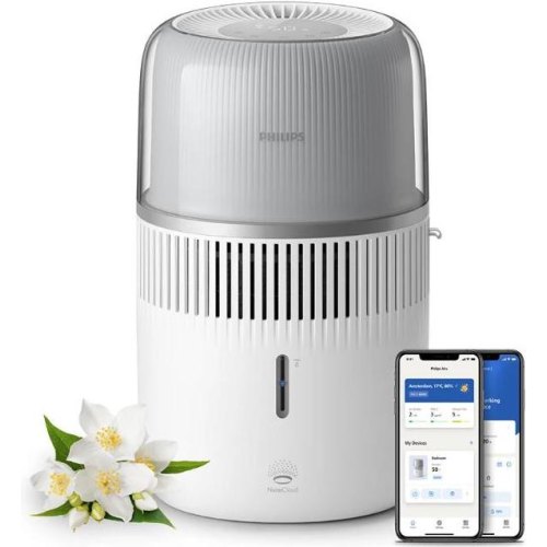Зволожувач повітря Philips Series 5000, 56м.кв, 4.5л, 400мл/г, електронне керування, режим сну, нічник, білий (HU5710/00)