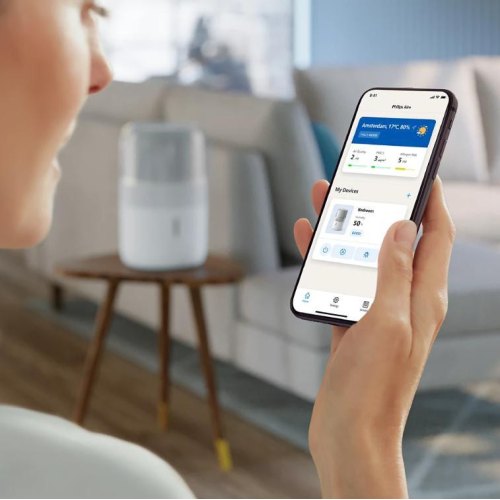 Зволожувач повітря Philips Series 5000, 56м.кв, 4.5л, 400мл/г, електронне керування, режим сну, нічник, білий (HU5710/00)