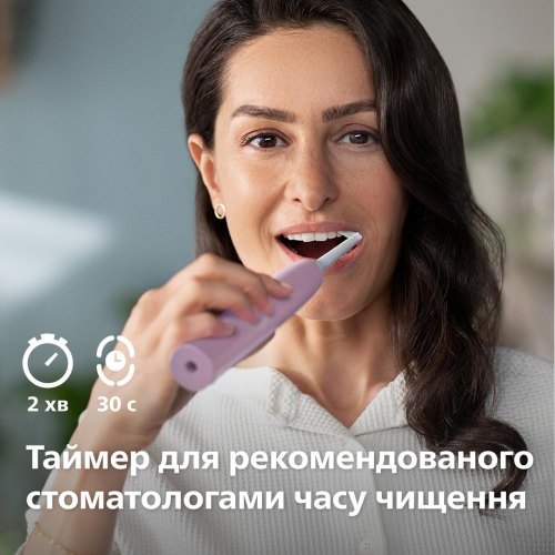 Електрична зубна щітка Philips Sonicare 4100 Series, 31000 коливань на хвилину, 1 насадка, бузкова (HX3689/44)