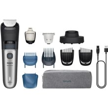 Тример Philips Series 7000, для бороди і вусів, акумулятор, сталь, чорно-сріблястий (BT7670/15)