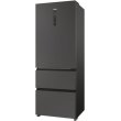Холодильник багатодверний Haier HTR5719ENPT, холодильник 354л, морозилка 174л, А+, NF, інвертор, 3 дверей, дисплей, чорний