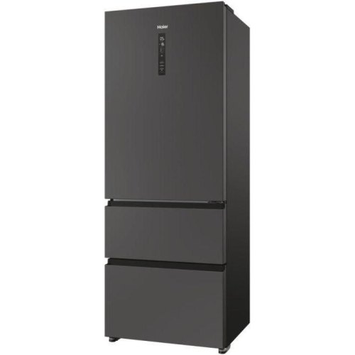 Холодильник багатодверний Haier HTR5719ENPT, холодильник 354л, морозилка 174л, А+, NF, інвертор, 3 дверей, дисплей, чорний