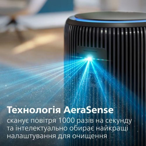 Очисник повітря Philips PureProtect Water Series 3400, 78м.кв, 300м.куб/год, Nano, НЕРА, вугільний фільтр, Wi-Fi, темно-сірий (AC3421/13)