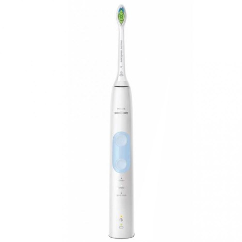 Електрична зубна щітка Philips ProtectiveClean 5100, 62000 коливань на хвилину, 2 насадки, футляр, біла (HX6859/29)