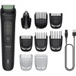 Тример Philips All-in-One Trimmer 3000 Series, для обличчя/голови/тіла, акумулятор, 9 насадок, сталь, чорний (MG3945/15)