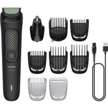 Тример Philips All-in-One Trimmer 3000 Series, для обличчя/голови/тіла, акумулятор, 9 насадок, сталь, чорний (MG3945/15)