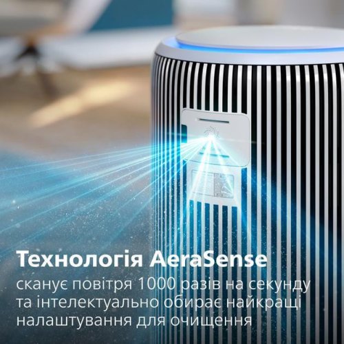 Очисник-зволожувач повітря Philips Series 3400, 78м.кв, 520м.куб/год, тришаровий HEPA фільтр, вугільний фільтр, Wi-Fi, 5 режимів, білий (AC3420/10)