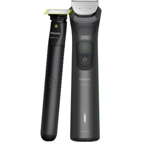 Тример Philips Series 9000, для обличчя/голови/тіла, акумулятор, 15 насадок, OneBlade в комплекті, сталь, сірий (MG9531/15)