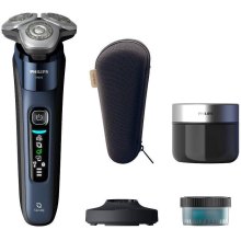 Бритва електрична Philips Series i9000 Prestige SkinIQ,  3 головки для бриття, Li-Ion, сухе/вологе бриття, індикатор заряду, чохол, синя (X9003/30)