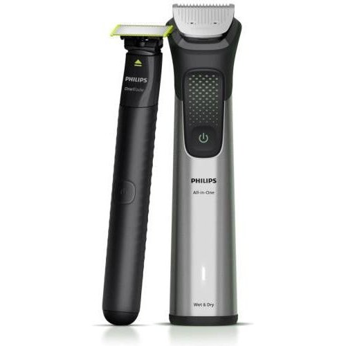 Тример Philips Series 9000, для обличчя/голови/тіла, акумулятор, 17 насадок, OneBlade в комплекті, сталь, сірий (MG9535/15)