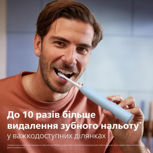 Електрична зубна щітка Philips Sonicare 6100 Series, 62000 коливань на хвилину, 1 насадка, футляр, блакитна (HX7406/02)