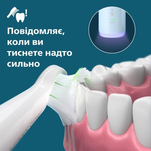 Електрична зубна щітка Philips Sonicare 6100 Series, 62000 коливань на хвилину, 1 насадка, футляр, блакитна (HX7406/02)