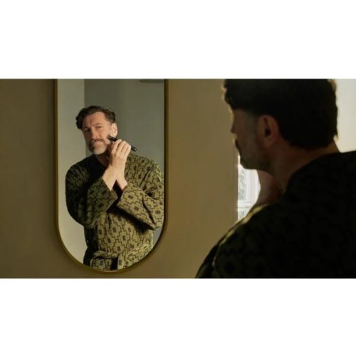 Тример Philips Series 9000, для бороди/голови/тіла, 15 насадок, OneBlade в комплекті, сталь, сірий (MG9558/15)