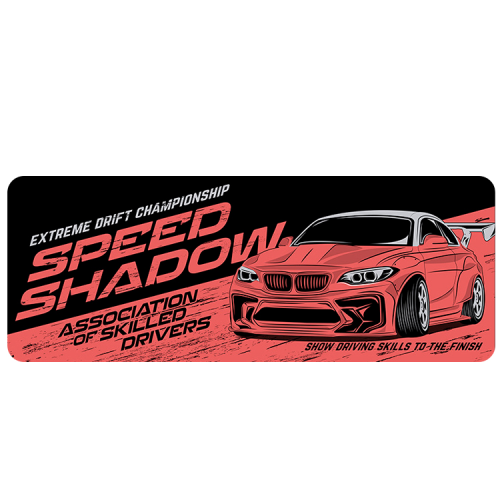 Килимок для миші Voltronic Speed ​​shadow, тканинний, з боковою прошивкою, товщина 2мм, Dark red, Пакет (LA306)
