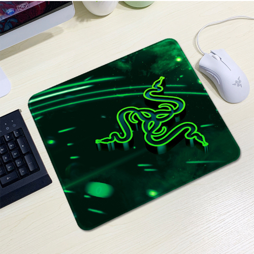 Килимок для миші Voltronic RAZER 8, тканинний, товщина 2мм, Black/Green, Пакет (YT-RZ8)