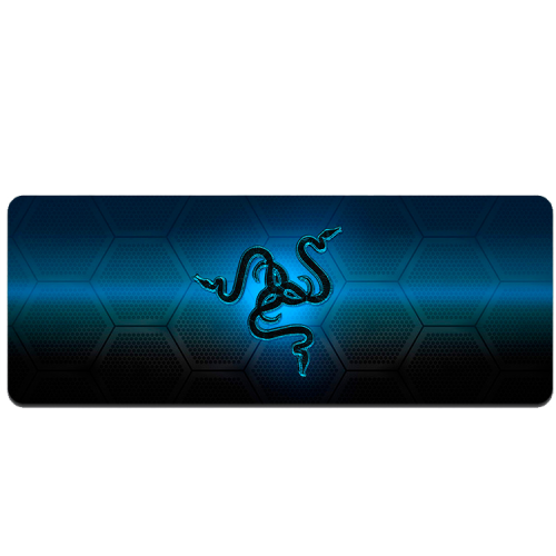 Килимок для миші Voltronic RAZER 28, тканинний, з боковою прошивкою, товщина 2мм, Black/Blue, Пакет (RZ28492)