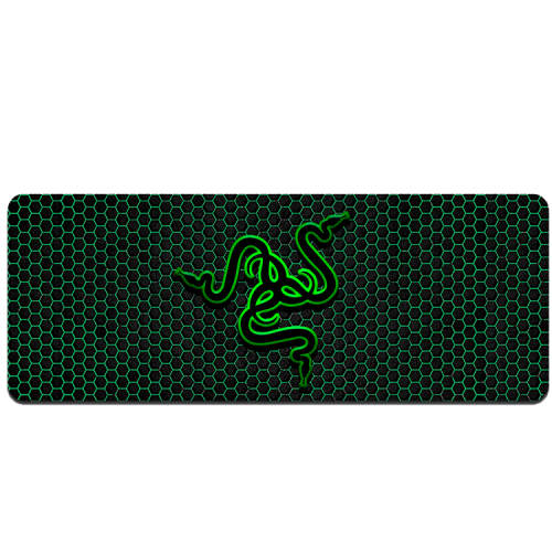 Килимок для миші Voltronic RAZER 26, тканинний, з боковою прошивкою, товщина 2мм, Black/Green, Пакет (RZ26492)