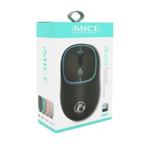 Миша бездротова iMICE W-618, 4 кнопки, 800/1200/1600 DPI, 2.4GHz, 10м, Rechargable, White, BOX, Q100